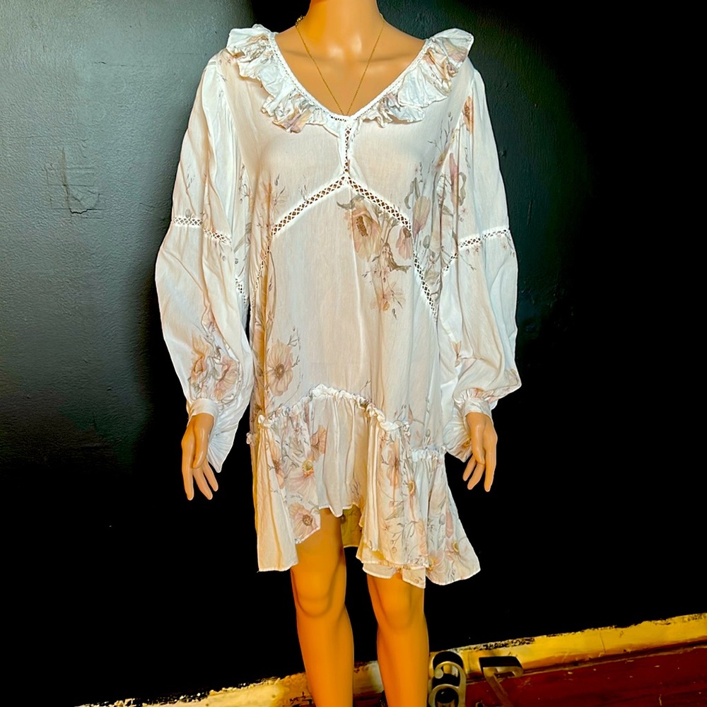 Boho Detailed ruffle floral Dress